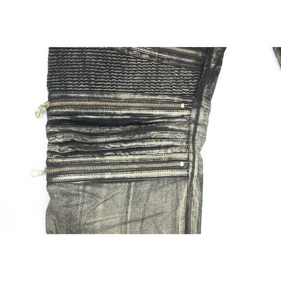 Robin's Jeans The Show Gold Metallic Bling Biker Motorcycle Distressed Pants 41 - Picture 3 of 7